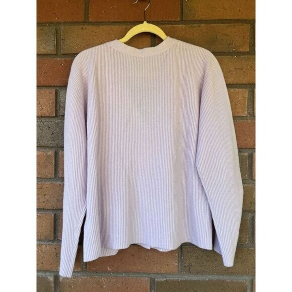 Ravella Valentina Cashmere Cardigan Lavender Lilac Womens Size XL Pearl Buttons - Picture 2 of 16
